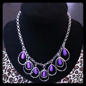 Purple tear drop necklace